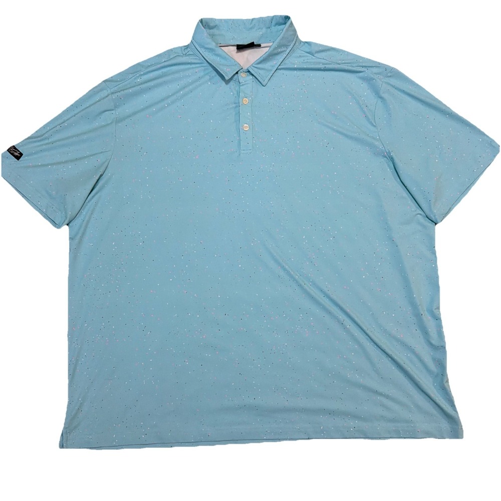 Sunday Swagger Polo Shirt Mens Sz 4XL Multi Color Dot Performance Golf